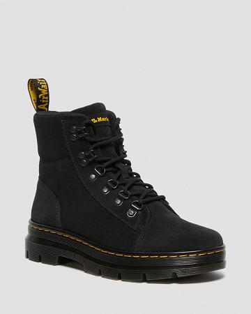 Black Women's Dr Martens Combs Women Suede Ankle Boots | CA 54AHK